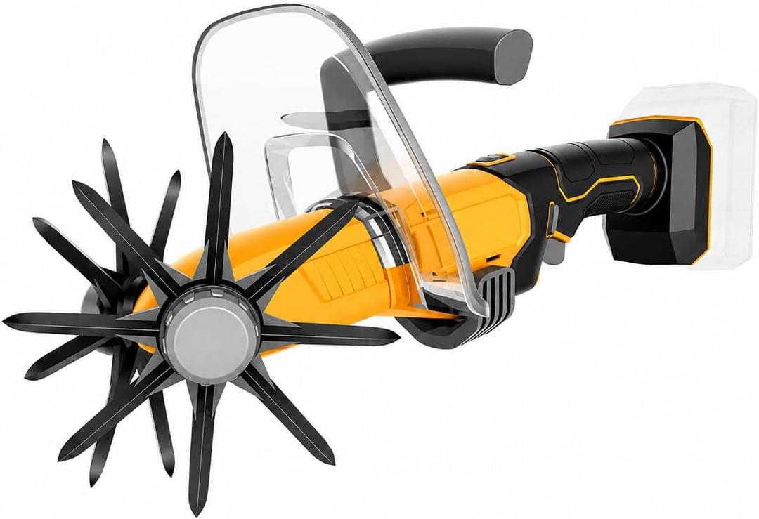 Mini Handheld Tiller Cultivator Compatible with Dewalt 20V Battery | Cordless Electric, Lawn & Garden Use, Soil Cultivation, No Battery Included, Portable Design