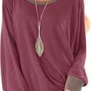 Fallorchid Womens Long Sleeve Tops Crew Neck Tunics Clothes Casual Color Block Sweatshirt (L)