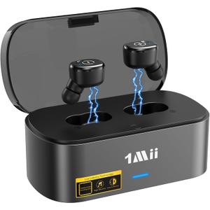 1Mii Wireless Earbuds for TV Watching, TV Headphones Wireless for Seniors & Hard of Hearing with Transmitter Charging Dock, Plug n Play, Optical, 3.5mm AUX, RCA, Soundbar Passthrough