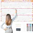 EYROZILL 2025-2027 Dry Erase Wall Calendar, 48"x32" Large Monthly Planner for Home, Office & Classroom, Academic Year Whiteboard with Markers & Eraser (July 2025 - June 2027)