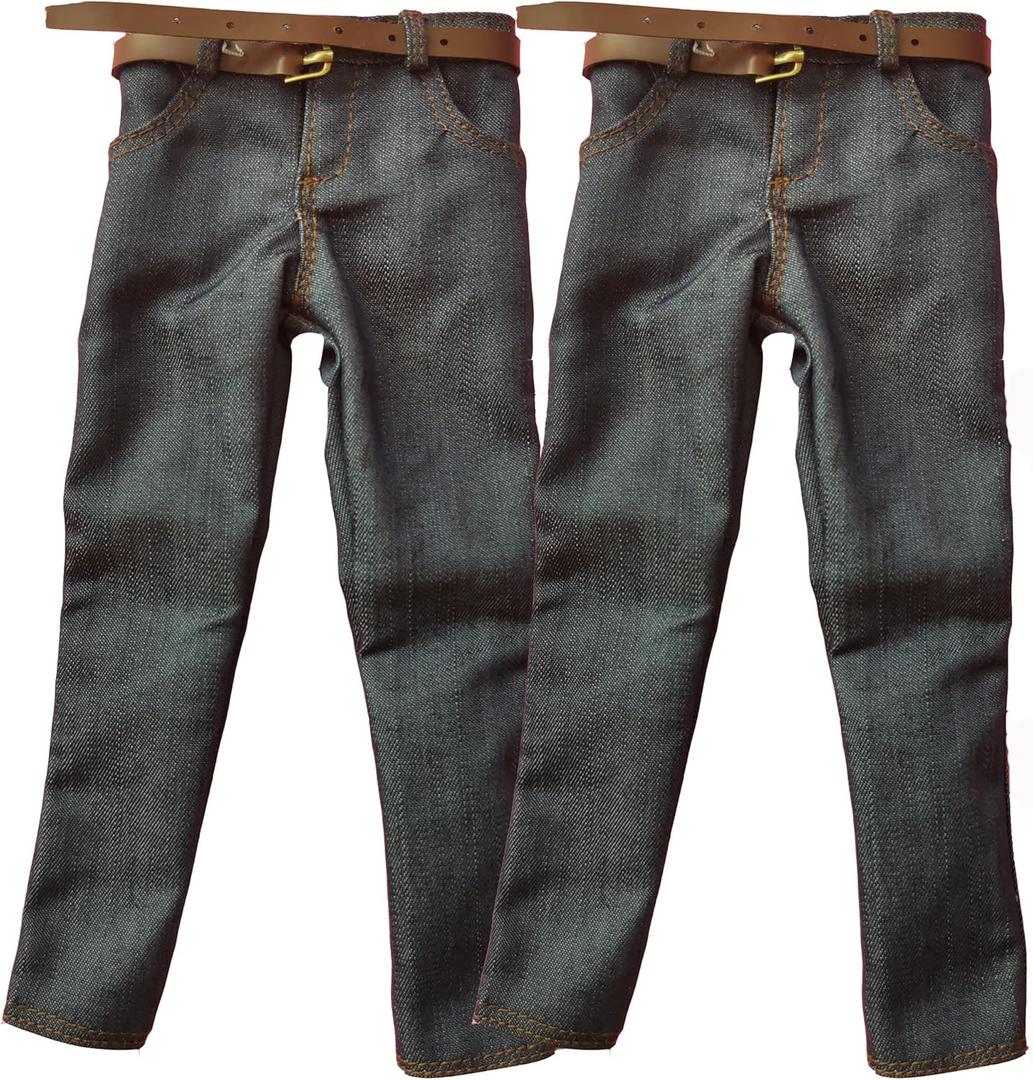 SSbeauty M 2X 1/6 Custom Scale Blue Jeans Pants for 12" Male Action Figure Doll Clothes Toy (2X Blue)