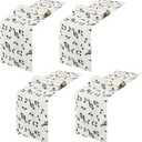 Peryiter 4 Pcs Linen Music Table Runner Musical Notes Piano Table Runner for Music Party Decor for Jazz Wedding Bridal Shower Birthday Patry Supplies, 72'' x 13'' (Musical Notes Style)