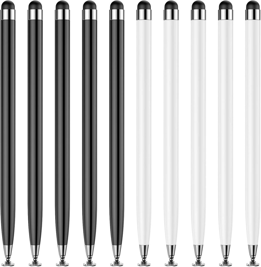10 PCS Stylus Pen for Touchscreen, Lightweight 2 in 1 Dual-Tip Design, for Drawing, Note-Taking & Gaming, Stylus Pen for iPad, iPhone, Android Tablets Capacitive Touch Screen