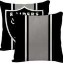 2pcs Football Style Throw Pillow Covers 18 x 18 Inch Linen Material Pillow Case Decoration for Las Vegas Home Sofa Couch