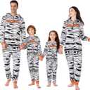 ANGELGGH Matching Halloween Onesie Pajamas Family Holiday Hooded PJs Adult Couples One Piece Sleepwear Funny Ugly Loungewear (Men, L, Mummy) (L)