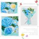 Crochet Flowers Rose Artificial Flower, Handmade Crochet Flowers Bouquet,Crochet Knitted Flowers Gifts for Mom Lover Friend Home Decor,for Girlfriend Mothers Day Birthday Home Decor (Blue)