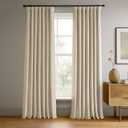 HPD Half Price Drapes Signature Velvet Thermal Blackout Curtains for Living Room 84 Inch Long (1 Panel) Rod Pocket Insulated Blackout Curtains for Bedroom Window Curtains, 50W x 84L, Alabaster Beige