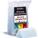 Mini Hot Glue Sticks 4" and 0.27 Diameter - Compatible with Most Glue Guns (Huge Bulk Pack of 200)