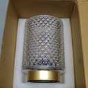 Battery Operated Lamp,Cordless Glass Accent Table Lamp with Timer for Bedside,Small Decorative Lamp with Warm White LED Bulb for Nightstand/Bookshelf/Entryway/Tabletop/Counter Decor(Iridescent Clear) (1 pack)