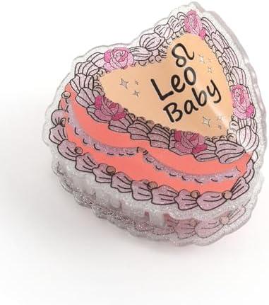 Leo Baby Hair Claw, Personalized Acetate Hair Clip, 7cm/2.75in, Pink and White 2 Packs