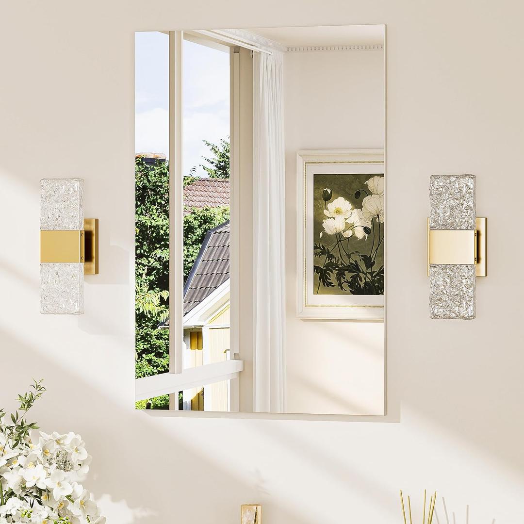 20x30 Frameless Bathroom Mirror, Vanity Bathroom Mirror for Wall Shatterproof Modern Rectangle Mirrors for Bedroom, Living Room, Entryway, Home Gym, Entryway