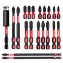 Impact Tough Phillips Bits PH1/PH2/PH3 Insert Driver Bits,19Pack Bulk Phillips Screwdriver Bits Set with 1Pcs Impact Bit Holder (MIXED-PH-19PCS)