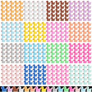400 Pcs Mini Resin Ducks Luminous Tiny Ducks Glow in The Dark Miniature Toys Ornament for DIY Garden Accessories Micro Potted Flower Pots Aquarium Party Decoration, 16 Colors