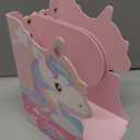 Adjustable Metal Bookends Heavy Duty for Shelves, 2 Dividers, Anti-Slip Design, Unicorn Style Expandable Bookends for Kids, Girls, Desk, Office, Home(19 inches Max)