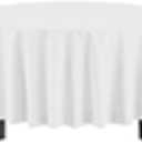 Exquisite 12-Pack Plastic Tablecloth 84 inch Round Value Pack Plastic Table Cover - White