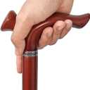 Wooden Walking Cane, Beech Wood Handmade Ergonomic Cane with Non-Slip Rubber Tip for Men & Women, Supports up to 350 lbs, 37"