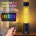 17 Colors Changing Liquid Motion Lamp with Remote,15.6" LED Night Light Relaxing Table Lamp for Kids & Adults, Liquid Light for Bedroom Home Decor (Black)