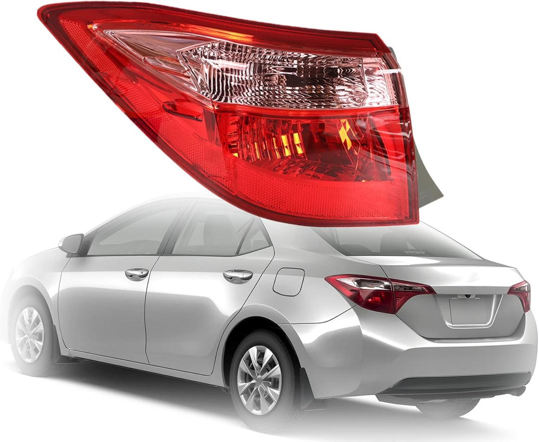 Munirater 1-Pack Rear Left Tail Light Assembly Replacement for Corolla 2017 Outer Driver Side Brake Lamp