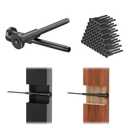 50Pack 1/8" Black Invisible Cable Railing Kit, T316 Stainless Steel Invisible Receiver and Swage Stud End for Cable Railing, Swage Tensioner for Wood&Metal Cable Post, Wire Railing Kit, RG60