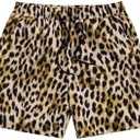 COZYEASE Men's Letter Graphic Print Drawstring Waist Shorts Casual Tie Front Track Athletic Gym Shorts, M