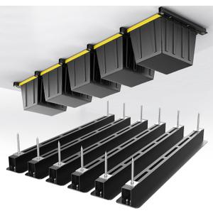 EVERHANGER Ceiling Storage Rack, Heavy Duty Overhead Garage Storage Rack, Adjustable Ceiling Bin Storage System, 6 Sets for 5 Bins, 26 Inch
