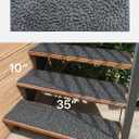 FINEHOUS Outdoor Stair Treads Non-Slip 35x10 (6-Pack) Carpet Treads with Rubber Backing Floral Grey