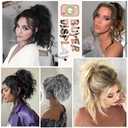 Ponytail Extension,12 Inch Drawstring Ponytail Hair Extensions for Women Synthetic Curly Wavy Fake Pony Tails Hair Pieces for Daily Party Use (Black)