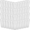 Honeydak 45 Pack 16 oz Reusable Coffee Cups with Lids Water Bottle Iced Coffee Travel Mug Reusable Portable Plastic Tea Tumblers Bulk for Hot and Cold Drinks Birthdays Party(Stylish,Clear)