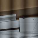 64.8" Farmhouse Corner Cabinet, Dining Room Tall Corner Cabinet with 4 Barn Doors and 5 Storage Shelves, Bar Storage Cabinets for Kitchen, Living Rooms, Laundry Room White