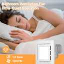 Bathroom Exhaust Fan with Light, 120 CFM Quiet Ventilation Fan with 6200K 12W LED Light 1.0 Sones Low Noise, 4" Duct Included Square Ceiling Mount Vent Fan for Shower Bathroom Office Home