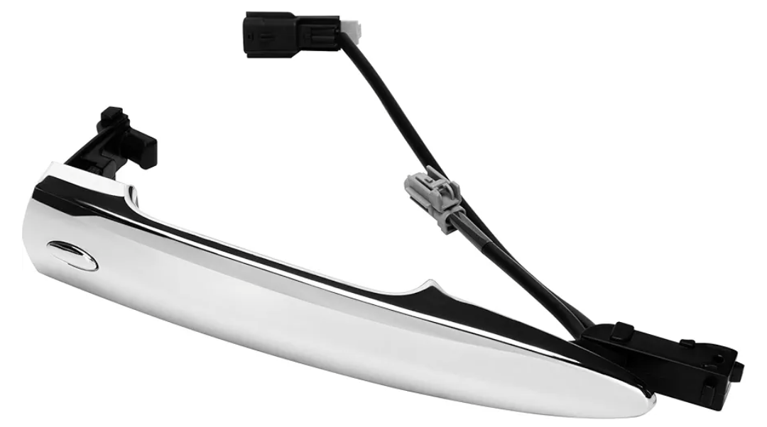 Exterior Chrome Door Handle Front Left Driver Side with Sensor and Smart Keyless Entry System, for 2009-2018 Nissan Sentra Maxima Murano Leaf Replace # 80646-9N00A 806451AA0A