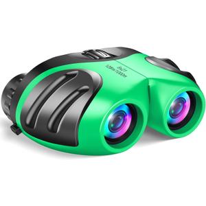 LET'S GO! Binocular for Kids, Compact High Resolution Shockproof Binoculars (Green)