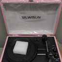 Vinyl Record Player with Speakers Vintage Bluetooth Turntable, Battery Powered Portable Pink Vinyl Player, Retro Suitcase Phonograph, 3-Speed Lp Player RCA Out AUX in Headphone Jack (Pink Silvery)