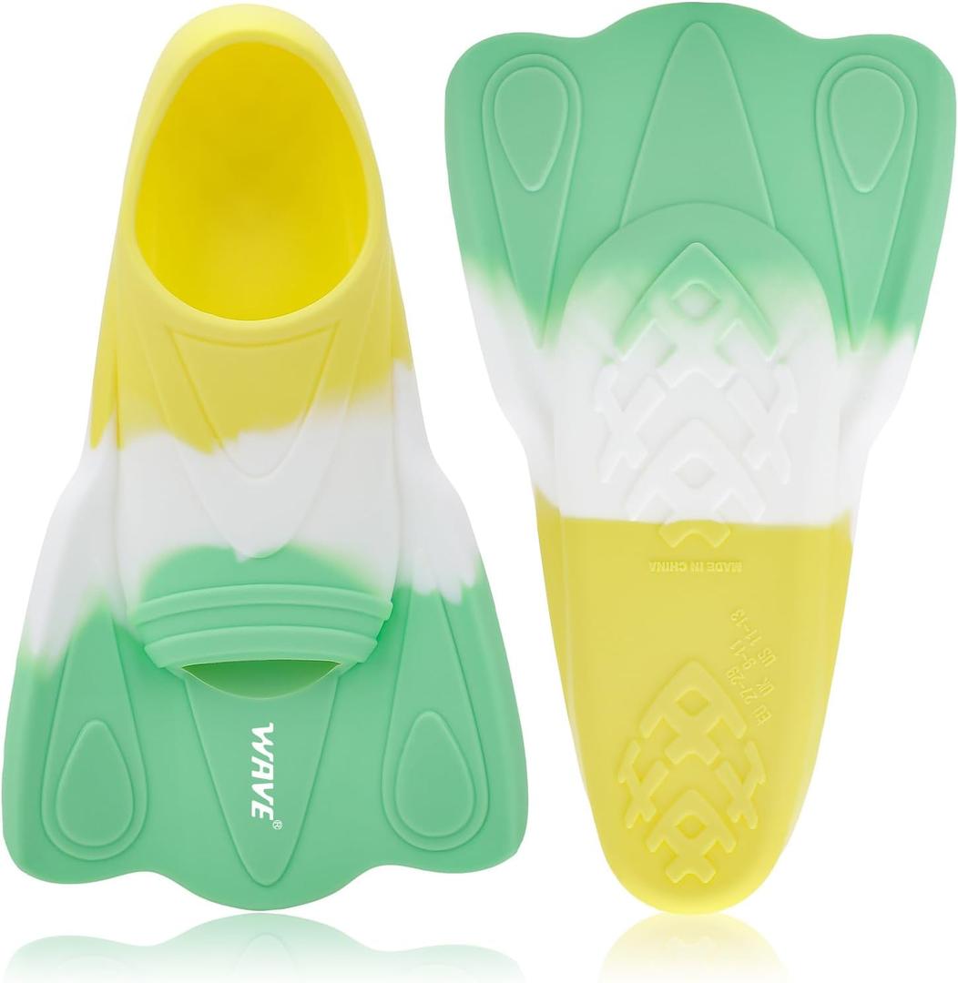 Kids Swim Fins,Short Youth Swim Flippers for Kids Swimming Training Fins for Lap Swimming Pool Snorkeling for Children Girls Boys Beginner (X-Small)