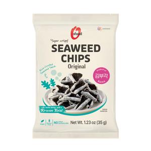 2 x Seaweed Chips Original 1.23oz (35g) Tempura Chips | Crispy Korean Snack Made with Real Seaweed & Rice | Savory Crunch | Light, Gluten-Free Snack - Ofood (EXP 01/30/26)