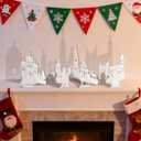 Christmas Centerpieces for Tables - 5 Pcs Wooden Christmas Table Decor with Foldable Church, Santa, Snowman, Reindeer, Tree for Mantel, Shelf, Xmas Tabletop Decorations (White)