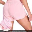 MIER Women's Running Shorts Quick Dry Athletic Workout High Waisted Active Shorts with Liner Zipper Pocket 4 Inch (Pink, M)