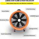 Utility Blower Fan 10 Inch, 350W High Velocity Ventilator with Duct Hose, Low Noise Portable Ventilation Fan, Fume Extractor for Exhausting & Ventilating at Home and Job Site (10IN FAN+16FT HOSE)