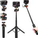 REYGEAK Magnetic Mini Tripod for Insta360 X5,21'Extendable Camera Stand Stick with Cold Shoe,Quick Release Adapter Mount for Insta 360 X4 Air/Ace Pro 2/Ace Pro