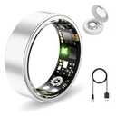 Aichiken Smart Health Ring for Women Men Fitness Tracker with Heart Rate, Blood Oxygen,Sleep Monitoring, Step Counting, IP68 Waterproof for iPhone and Android, No Subscription Fee (Silver, 7)