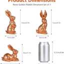 Vintage Easter Decorations for Home, Spring Decor, Gold Rabbit Figurine, Bunny Statues, Farmhouse Small Resin Bunnies (Gold Hairy sense-3PCS)