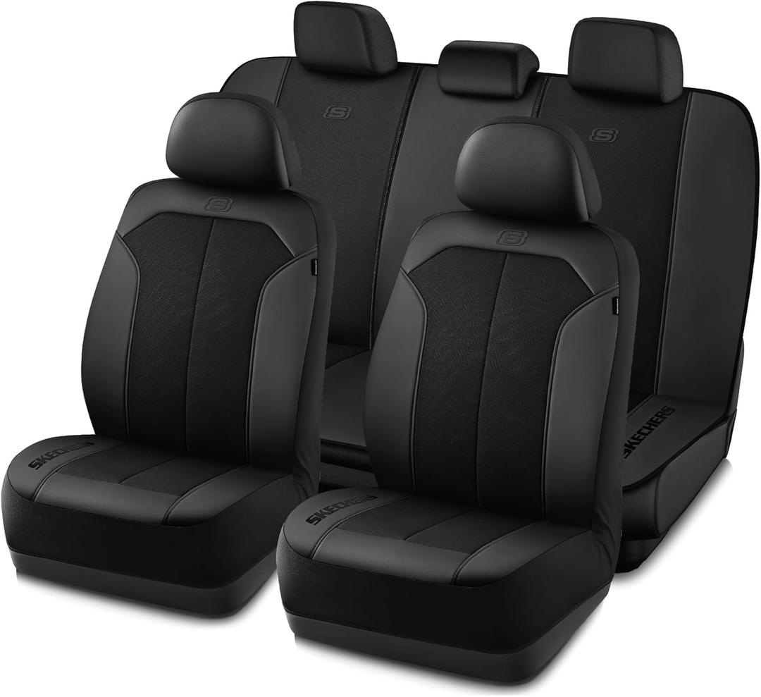 Skechers Car Seat Covers,GOGA Mat Oxford Cloth Seat Covers,Waterproof Car Seat Covers Full Sets,Automotive Universal Fit Seat Cover for Most Cars, Suvs, Trucks,Black