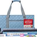 ZGME American Mahjong Set,166 White Tiles with Blue Rectangular Bag and Accessories,4 All-in-One Mahjong Racks with Pushers,Complete Western Mahjong Set