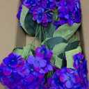 Daynight 4 Pcs Hydrangea Artificial Flowers Outdoor Silk Bouquets, UV Resistant Faux Hydrangeas Flowers for Table Vase Centerpieces Outside Party Wedding Baby Shower Home Outdoor Decor (4, Purple)