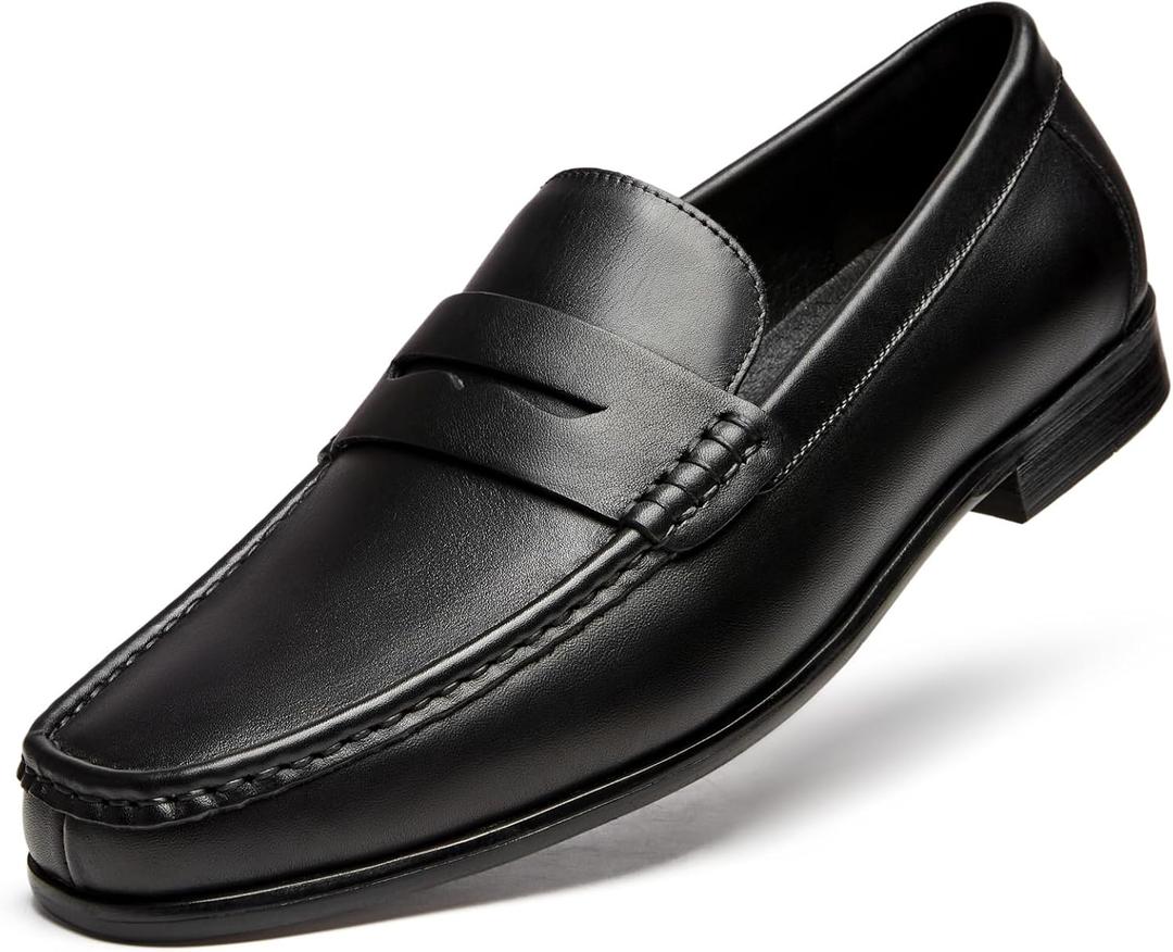 Journey West Mens Dress Shoes Slip on Penny Loafers for Men (US 8.5, Black)