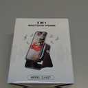 Wireless Induction Speaker 5-in-1 Bluetooth Speaker with Phone Stand,Stereo Sound, 3500mAh Rechargeable, 8 RGB Ambient Light, 360 Adjustable Holder for iPhone/Android/iPad,Gifts for Men Women (Black)