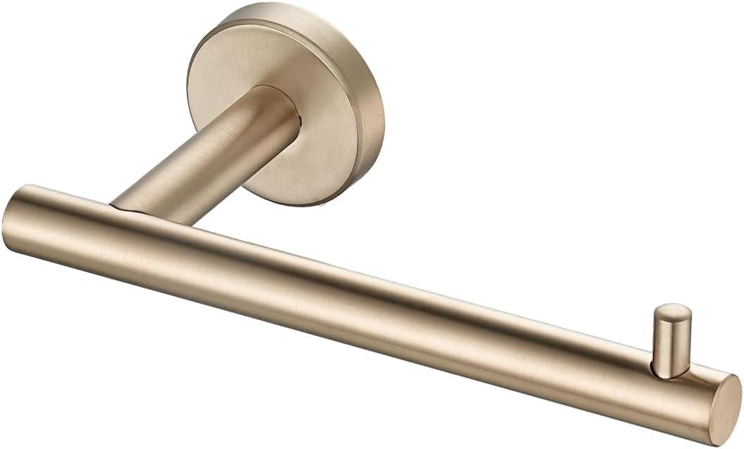 JQK Champagne Bronze Toilet Paper Holder, 5 Inch Tissue Paper Dispenser for Bathroom, 304 Stainless Steel Thick 0.8mm Wall Mount, TPH100-CB (Bar)