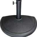 US Weight Half Round 20 lb Patio Umbrella Base - Adjustable Umbrella Stand for Posts up to 1.9 in - Sun and Weather Resistant - Half Round Design with Textured Surface