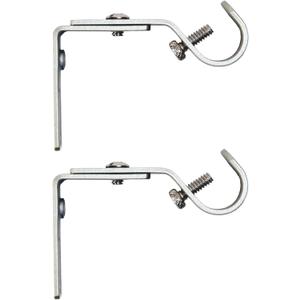 Kenney 5/8" Adjustable 2.5-3" Curtain Rod Mounting Brackets, Set of 2, Brushed Nickel