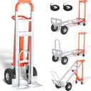 4 in 1 Convertible Hand Truck, 1000LBS Heavy Duty Hand Dolly, Heavy Duty Industrial Platform Cart Collapsible Truck for Warehouse, Logistics, Home, Office